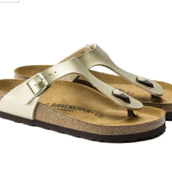 Birkenstock Shoes - Birkenstock Gold Gizeh Sandal sz:37
